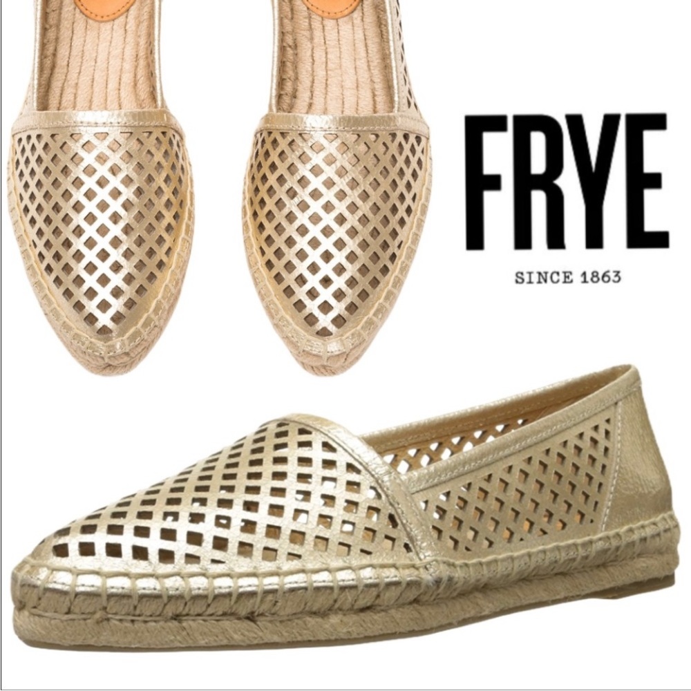 Frye Lee A Line gold shoes